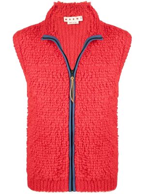 Marni zip-up knitted vest - Red