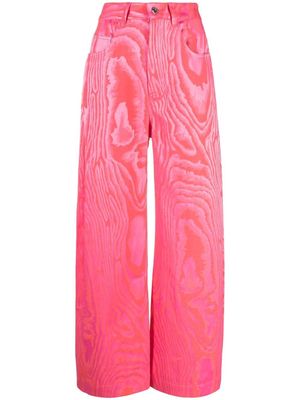 Marques'Almeida abstract-print wide-leg trousers - Pink