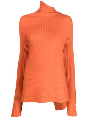 Marques'Almeida asymmetric-design ribbed-knit jumper - Orange