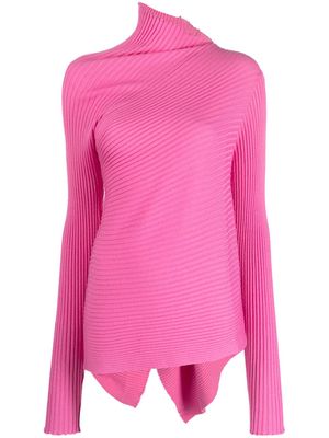 Marques'Almeida asymmetric-design ribbed-knit jumper - Pink