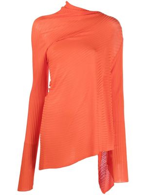 Marques'Almeida asymmetric ribbed-knit jumper - Orange