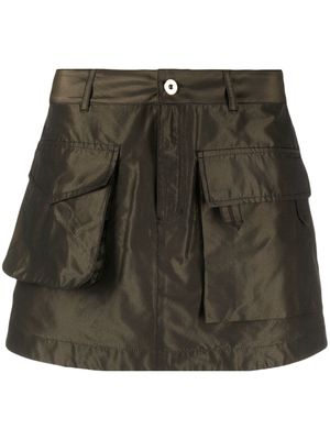 Marques'Almeida cargo pockets recycled polyester miniskirt - Brown