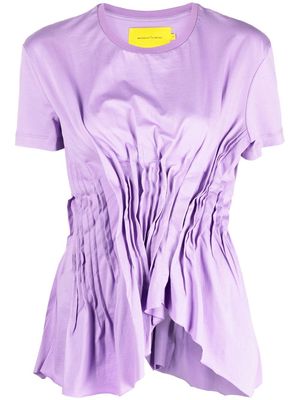 Marques'Almeida cinched-detail short-sleeved T-shirt - Purple