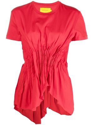 Marques'Almeida cinched-detail short-sleeved T-shirt - Red