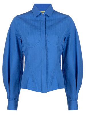 Marques'Almeida corset-detail cotton shirt - Blue