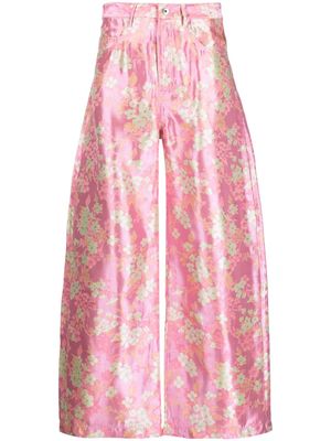Marques'Almeida floral-print wide-leg trousers - Pink