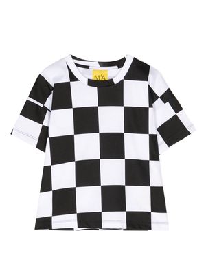 Marques'Almeida KIDS bold check-pattern T-shirt - Black