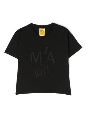 Marques'Almeida KIDS embroidered-logo cotton T-shirtt - Black