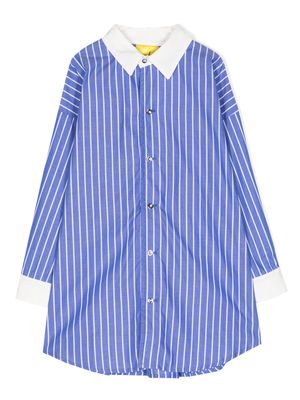 Marques'Almeida KIDS striped buttoned shirt dress - Blue