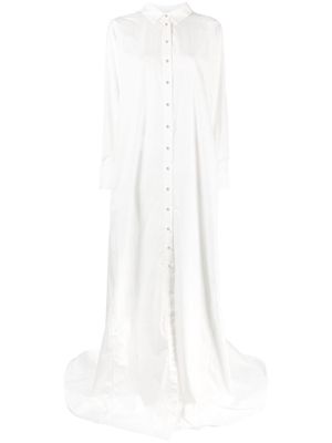 Marques'Almeida maxi pleat-detail shirt dress - White
