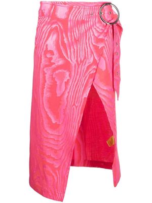 Marques'Almeida moiré-effect wrap skirt - Pink