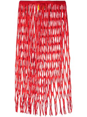 Marques'Almeida netting midi skirt - Red