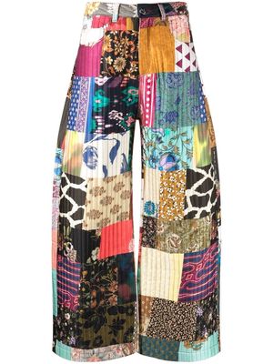 Marques'Almeida patchwork-detail boyfriend trousers - Green