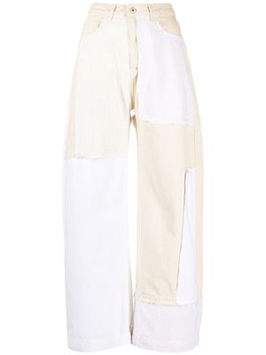 Marques'Almeida patchwork straight-leg trousers - White