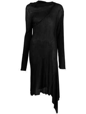 Marques'Almeida ribbed-knit asymmetric dress - Black