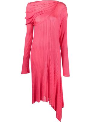 Marques'Almeida ribbed-knit asymmetric dress - Pink