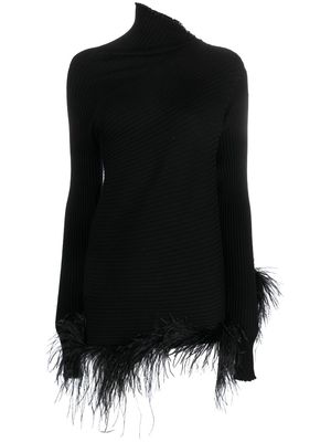 Marques'Almeida ribbed-knit feather-detail sweatshirt - Black