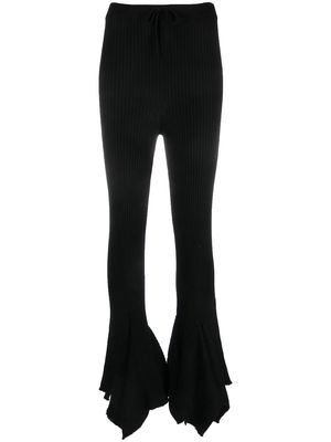 Marques'Almeida ribbed-knit flared trousers - Black