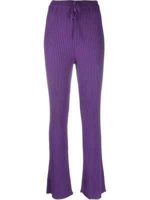 Marques'Almeida ribbed-knit wool trousers - Purple