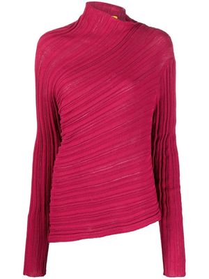 Marques'Almeida ruffle-trim knitted jumper - Pink