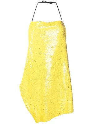Marques'Almeida sequin-design halterneck top - Yellow