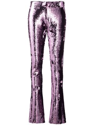 Marques'Almeida sequin-embellished flared trousers - Pink
