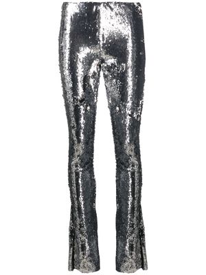 Marques'Almeida sequin-embellished flared trousers - Silver