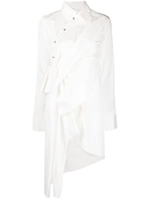 Marques'Almeida side-bow long-sleeve shirtdress - White