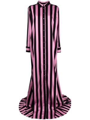 Marques'Almeida stripe-pattern long-sleeve dress - Pink