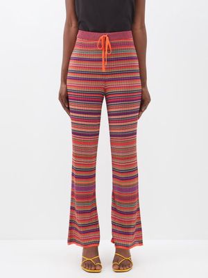 Marques'almeida - Striped Knitted Trousers - Womens - Multi
