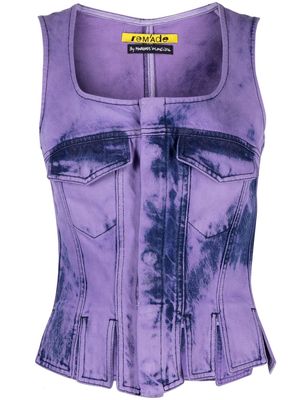 Marques'Almeida tie-dye denim corset - Purple