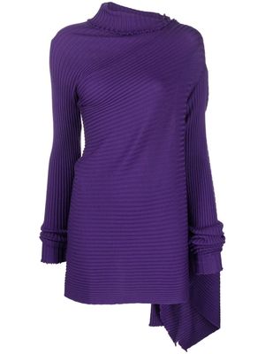 Marques'Almeida turtleneck draped knit jumper - Purple