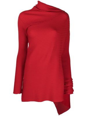 Marques'Almeida turtleneck draped knit jumper - Red