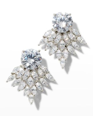 Marquise Cluster Cubic Zirconia Earrings with Round Posts, 5.0tcw