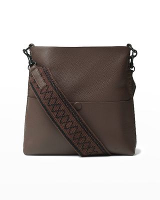 Marquise Grained Leather Slim Messenger Bag