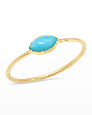 Marquise Stone Ring, Turquoise, Size 6.5