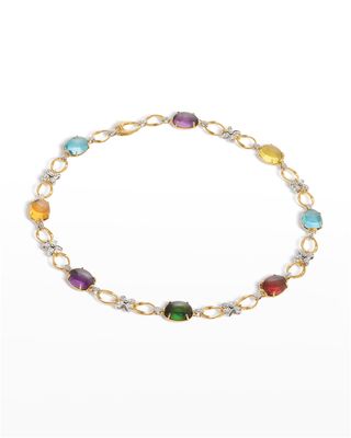 Marrakech Onde 18k Yellow and White Gold Gemstone Collar Necklace