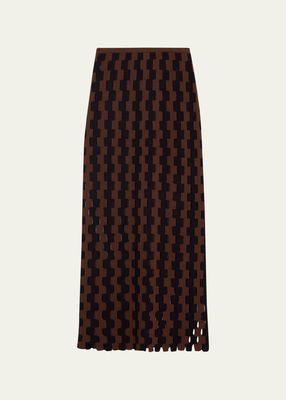 Marshall Abstract Wool Maxi Skirt