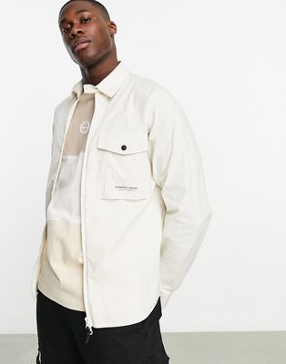 Marshall Artist gaberdine zip shirt in white