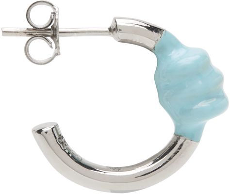 Marshall Columbia SSENSE Exclusive Blue Alan Crocetti Edition Knot Hoop Earring