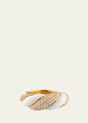 Marshmallow Diamond and Enamel Ring