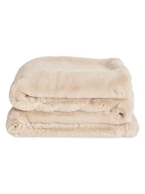 Marshmallow Medium Faux Fur Blanket - Beige - Beige