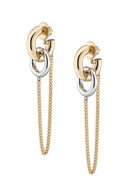 Martha 12K Gold-Plate Two-Tone Drop Earrings