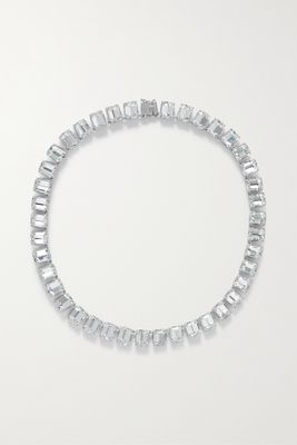 Martha Calvo - Anna Silver-tone Crystal Necklace - White