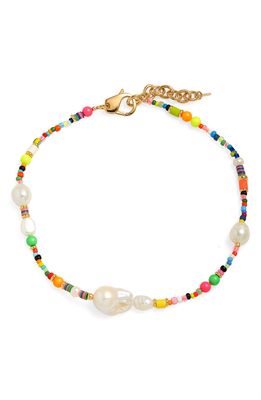 Martha Calvo Mosaic Beaded Necklace in Pearl