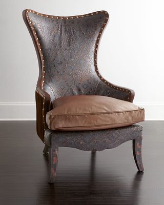 Martha Leather Wing Chair