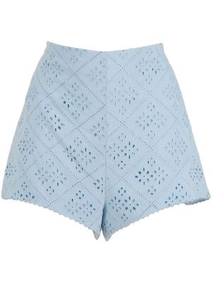Martha Medeiros Aline broderie anglaise shorts - Blue