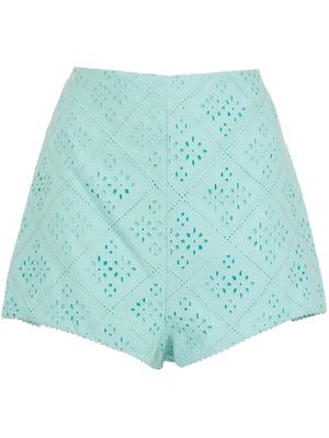 Martha Medeiros Aline broderie anglaise shorts - Green