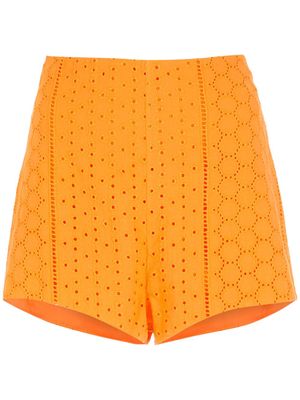 Martha Medeiros Bia broderie-anglaise high-waisted shorts - Orange