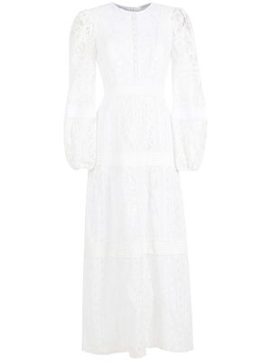 Martha Medeiros Diane lace tiered dress - White